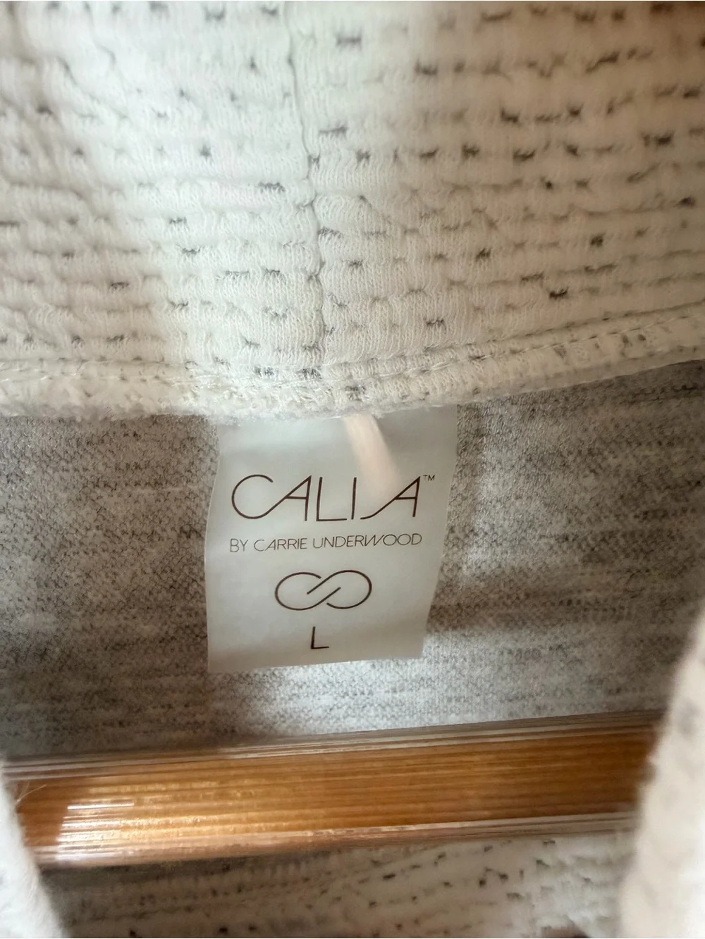 CALIA White Textured Funnel Neck Sweatshirt Sweater Large